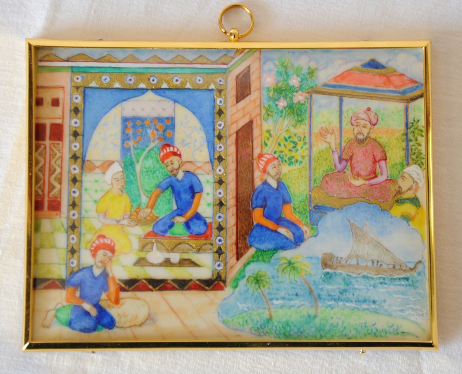 Vintage Arabian Nights Miniature Painting By Margaret Hind photo furniture