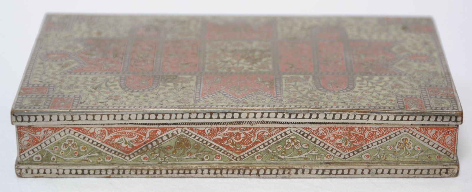 Antique Indian Engraved Brass Box In Mughal Islamic Style photo 280.0