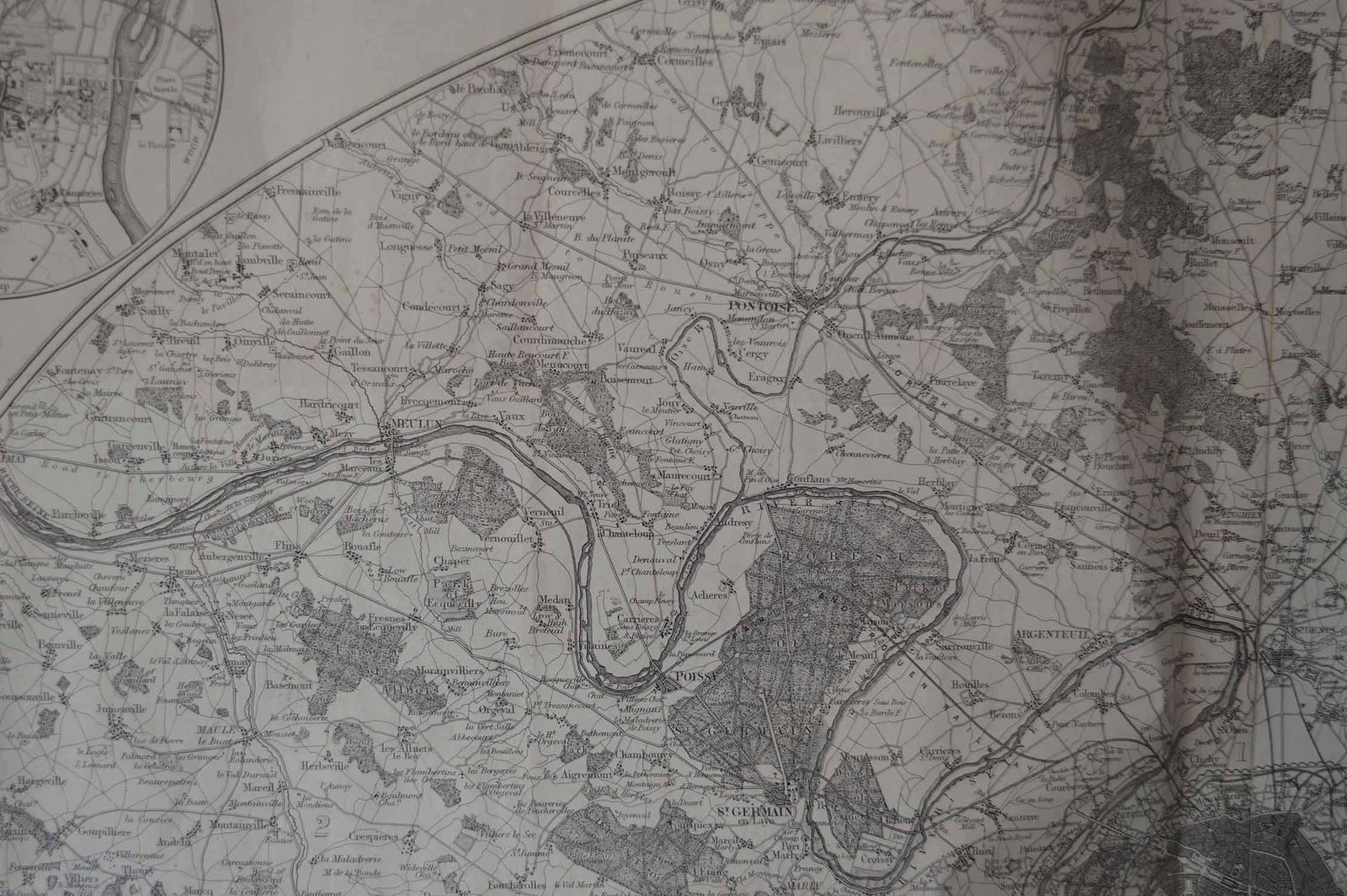 Original Large Antique Map Of Paris, France By John Dower, 1861 photo Art
