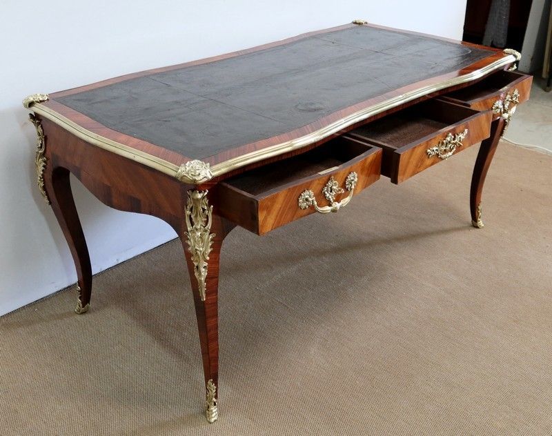 Ceremonial Desk In Rosewood And Violette Wood, Louis XV Style   2nd Half Of The 19th Century photo Furniture