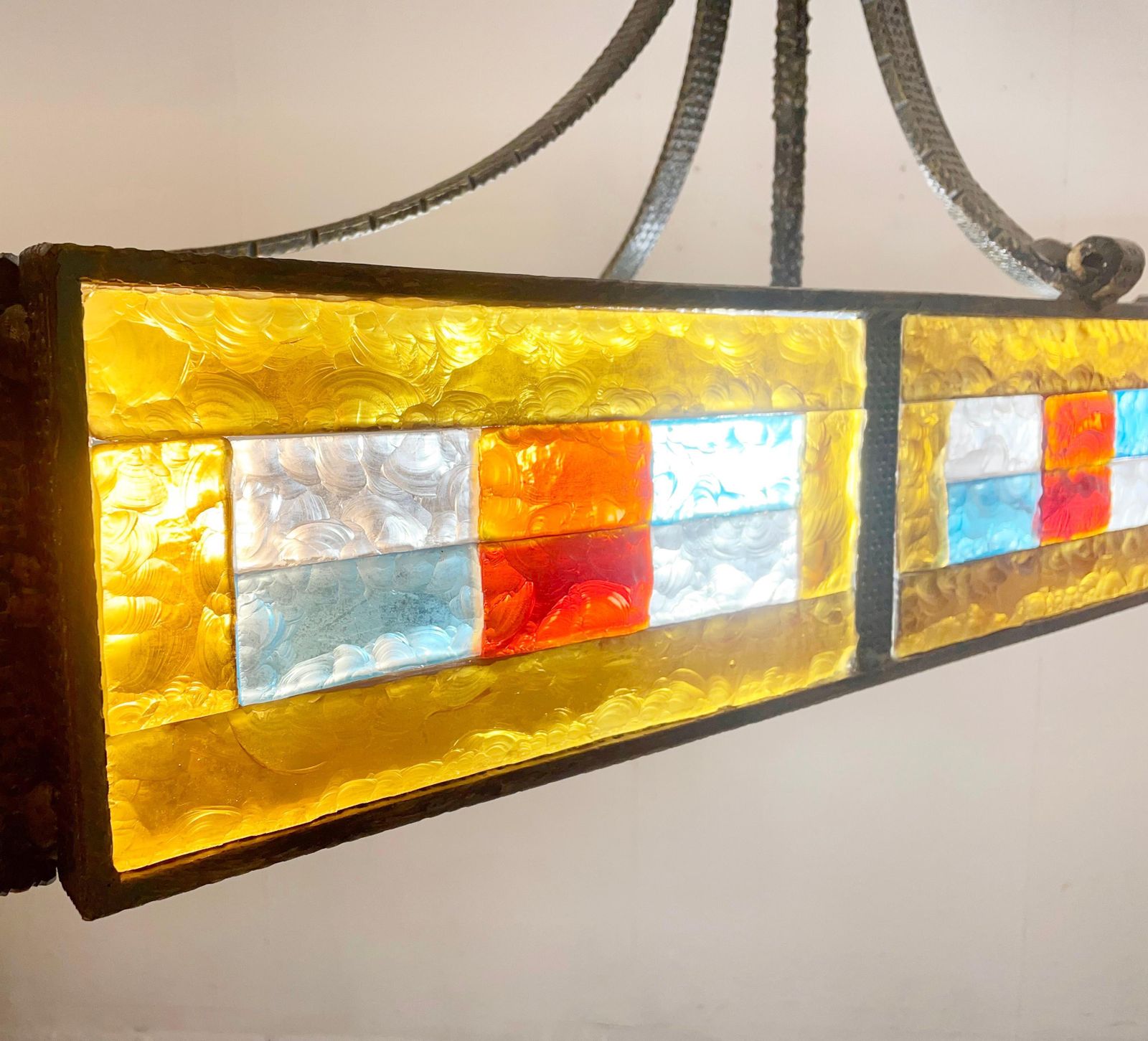 Mid Century Colored Glass Suspension By Poliarte, Italy, 1970s photo buy