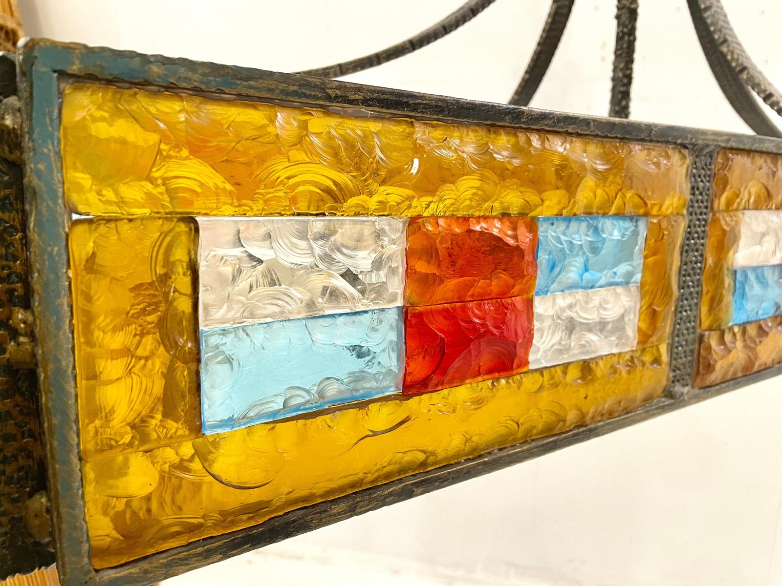 Lighting Mid Century Colored Glass Suspension By Poliarte, Italy, 1970s photo
