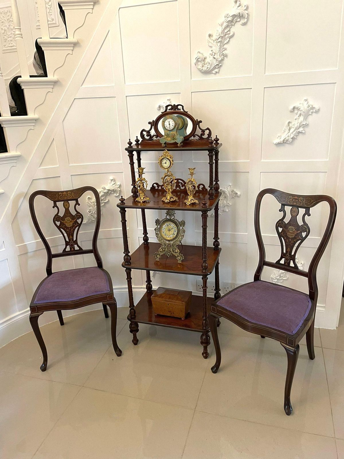 Antique Victorian Burr Walnut Whatnot photo 1285.0