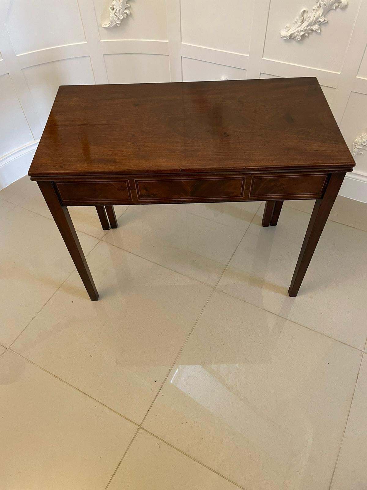 Antique George III Quality Mahogany Inlaid Tea Table photo for sale