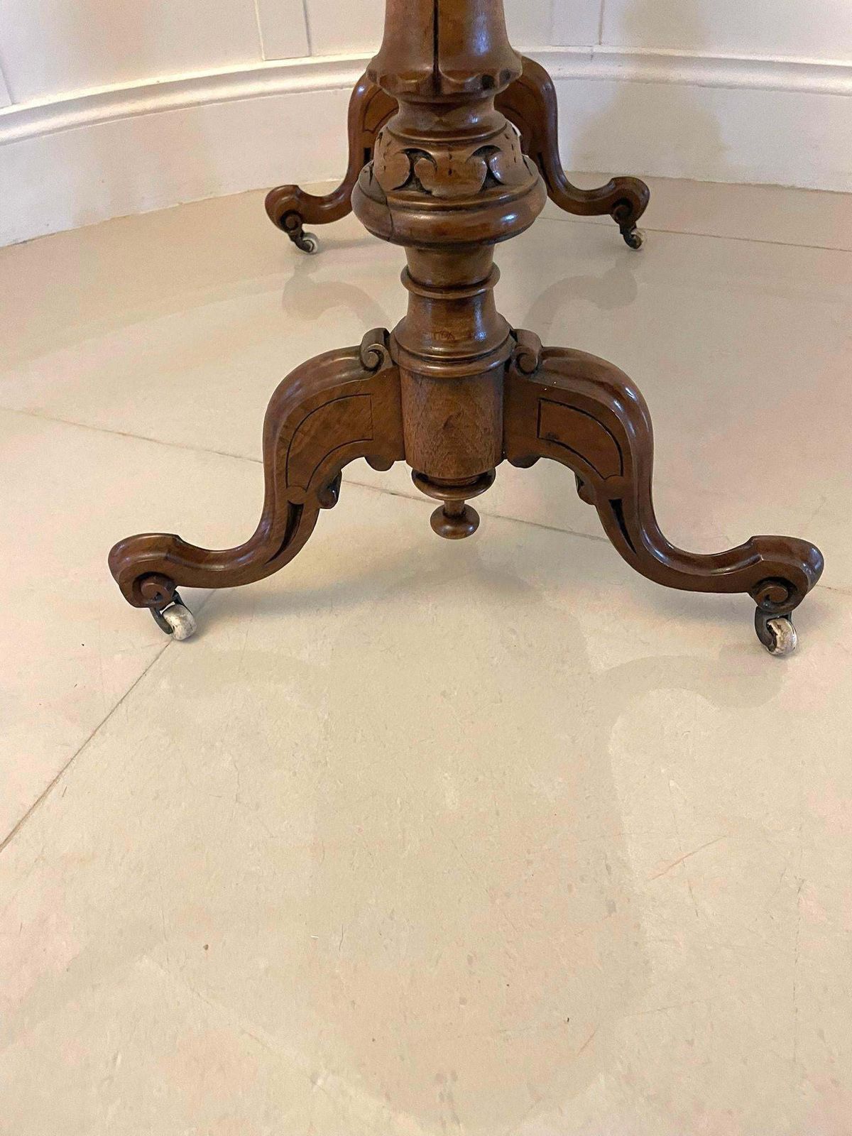 photo for sale Antique Victorian Quality Burr Walnut Inlaid Freestanding Centre Table