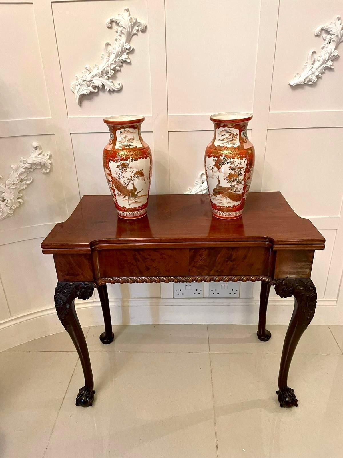 Pair Of Antique Victorian Quality Japanese Kutani Porcelain Vases photo furniture