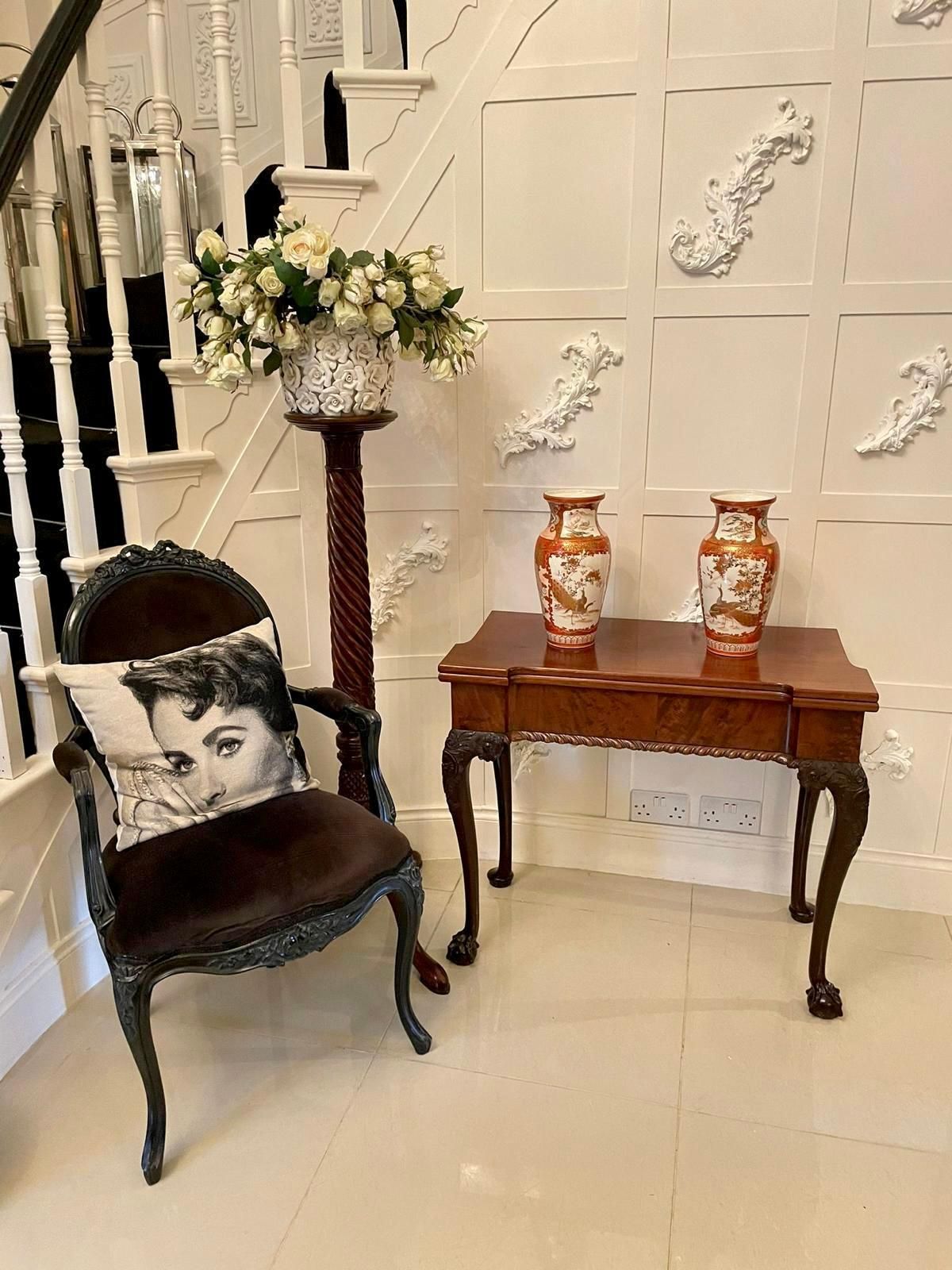 Pair Of Antique Victorian Quality Japanese Kutani Porcelain Vases photo for sale