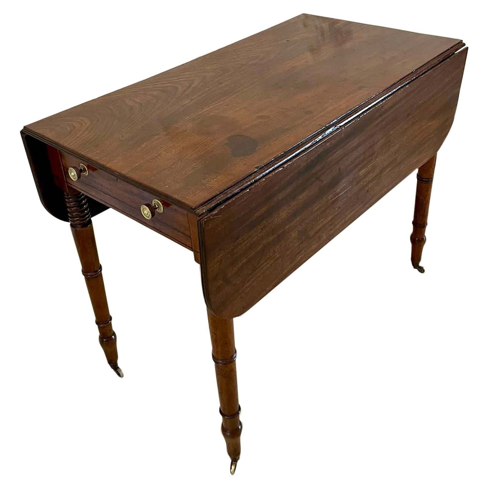 Antique George III Quality Mahogany Pembroke Table photo furniture