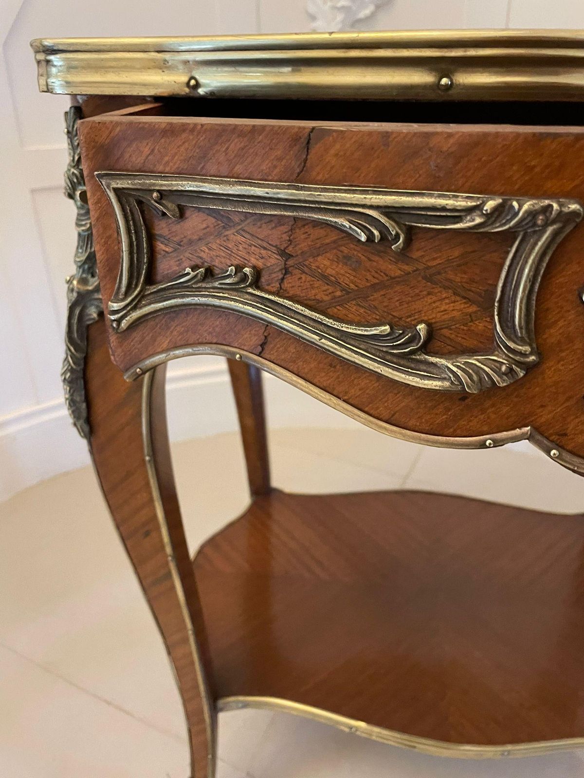 Furniture Outstanding Antique French Kingwood And Ormolu Mounted Freestanding Centre Table photo