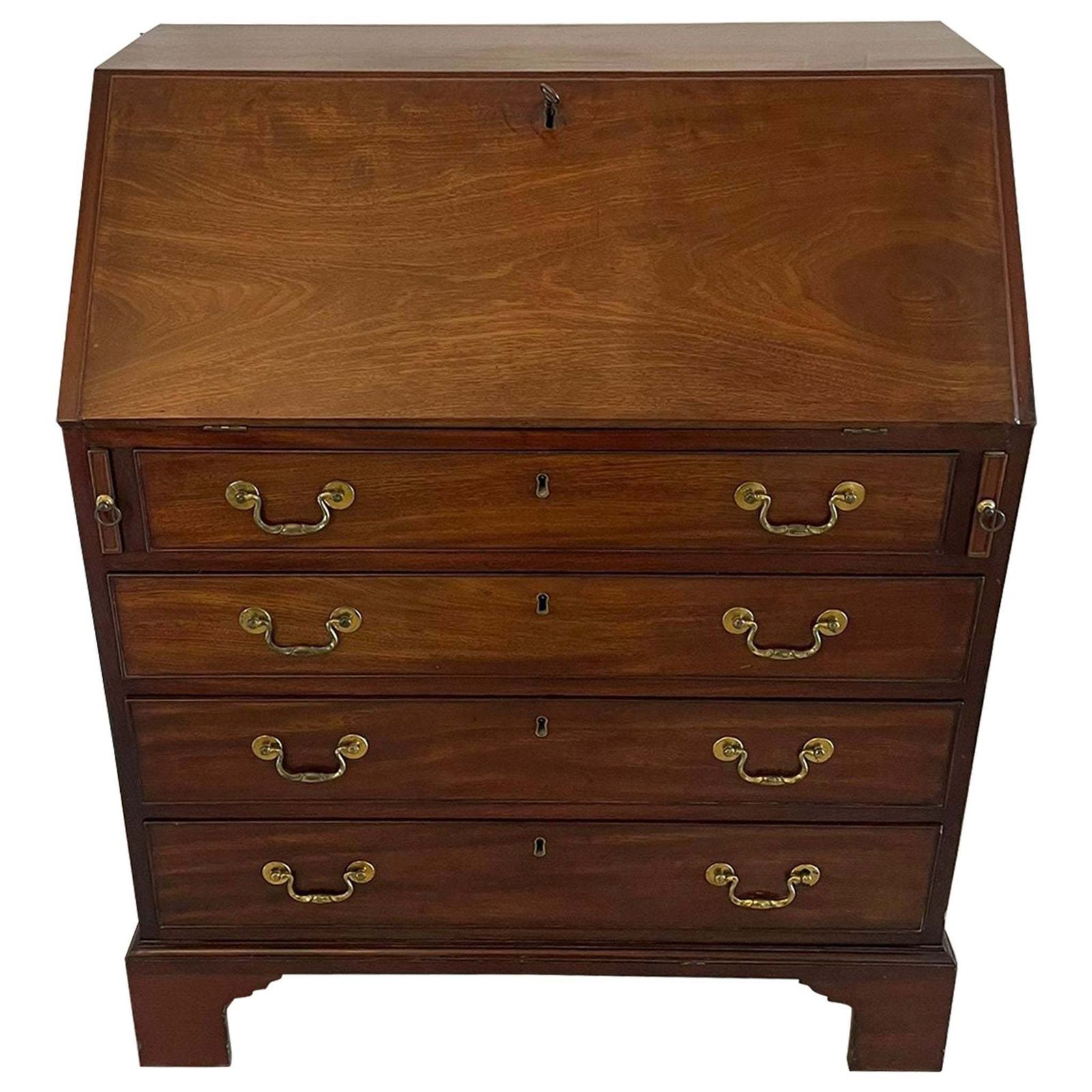 Outstanding 18th Century Quality George III Antique Mahogany Bureau photo furniture
