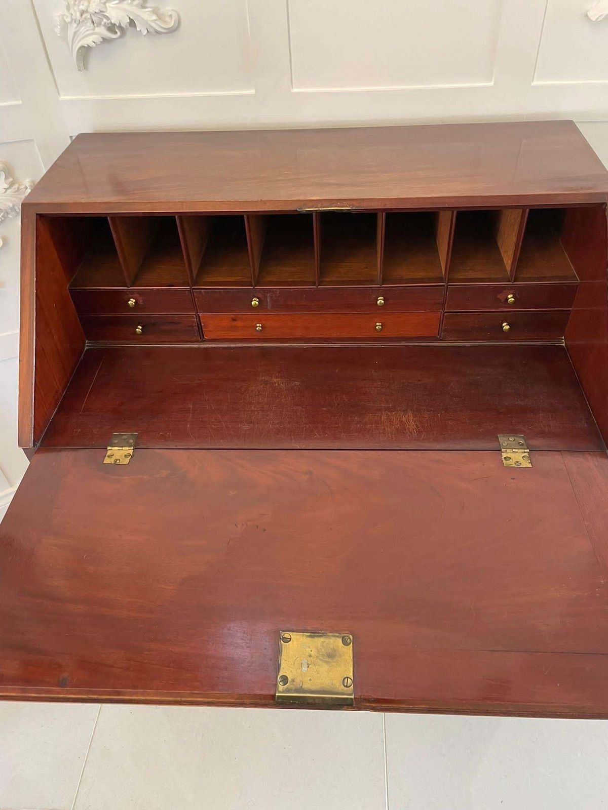 Outstanding 18th Century Quality George III Antique Mahogany Bureau photo vintage