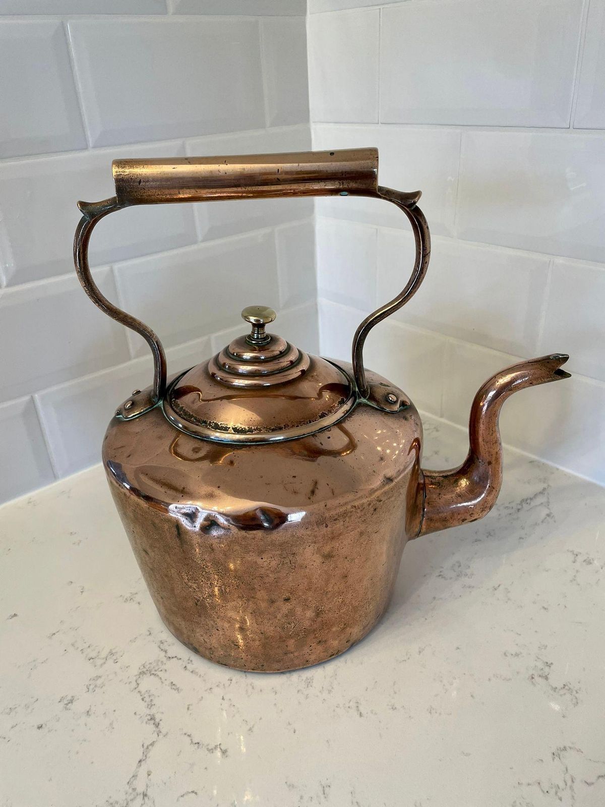 Large Antique George III Quality Copper Kettle photo furniture