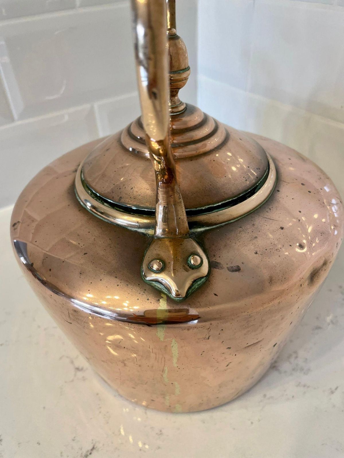 Large Antique George III Quality Copper Kettle photo vinterior