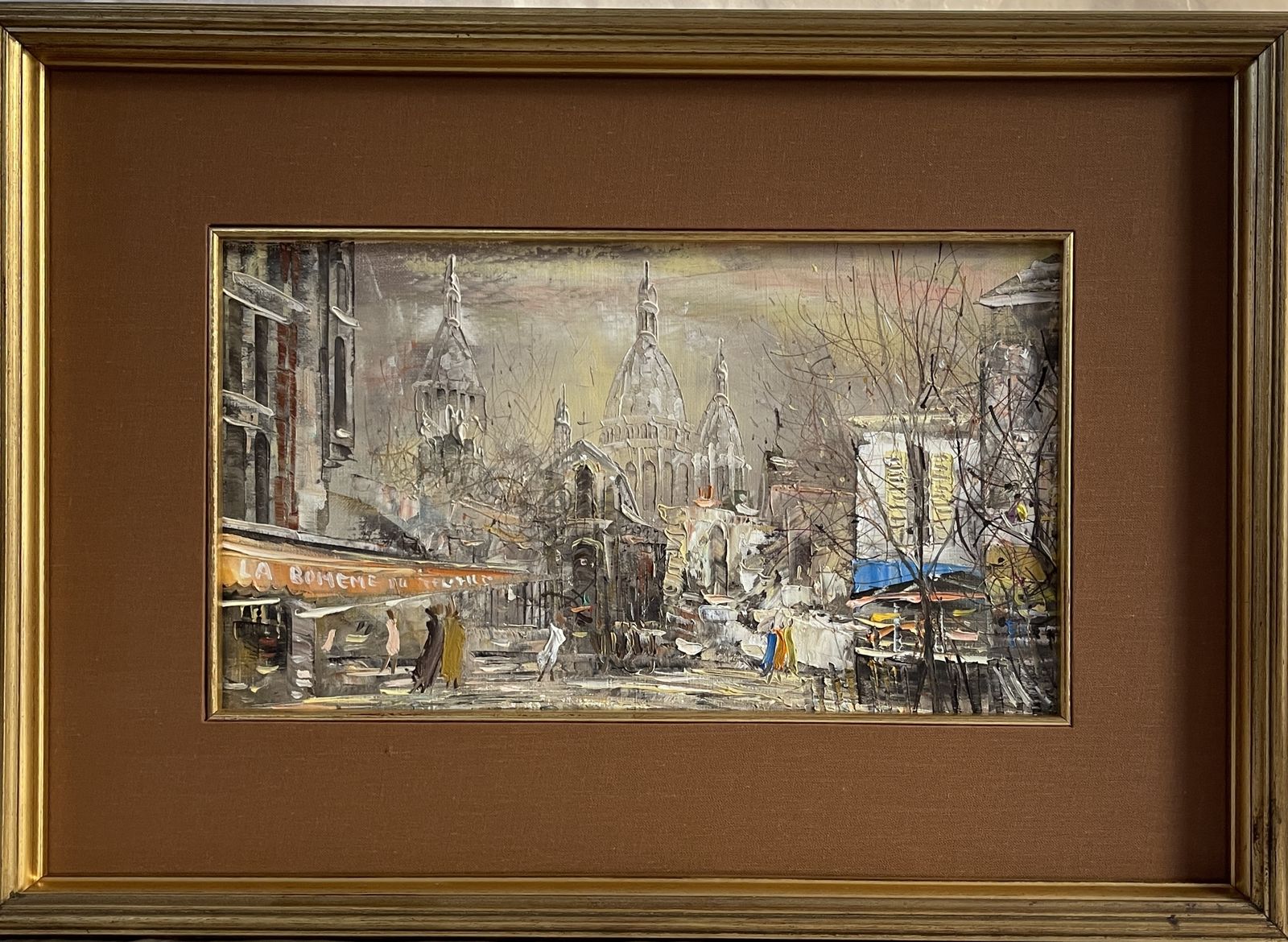 Oil Painting On Canvas, Paris, Place Du Tertre, Juinji Yamashita, 1973