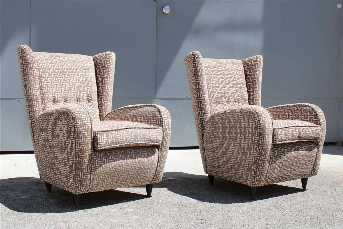 Pair Of Armchiars Paolo Buffa Italian Mid Century Design Velvet New photo furniture