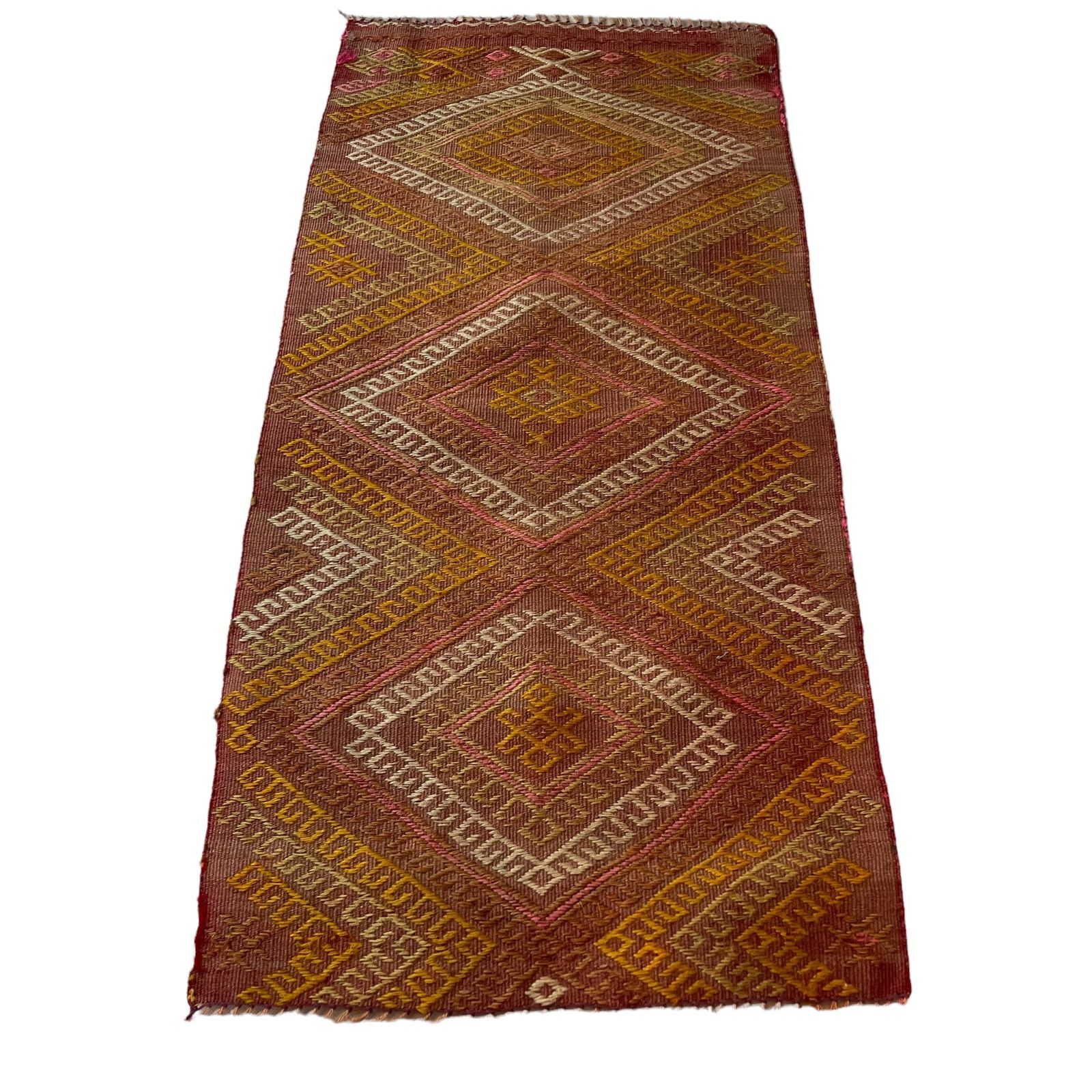 photo for sale Traditional Turkish Mini Kilim Rug ,Vintage Anatolian Turkish Kelim 101x47 Cm
