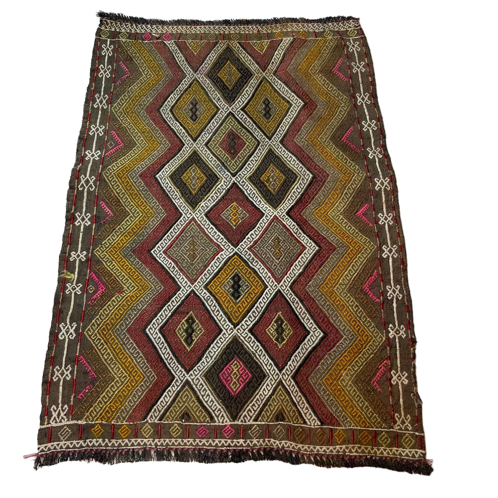 Traditioneel Turks Mini Kilimkleed, Vintage Anatolisch Turks Kelim 78x54 Cm photo vintage