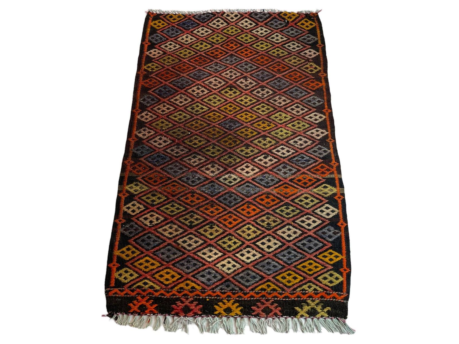 photo for sale Traditional Turkish Mini Kilim Rug ,Vintage Anatolian Turkish Kelim 77x50 Cm