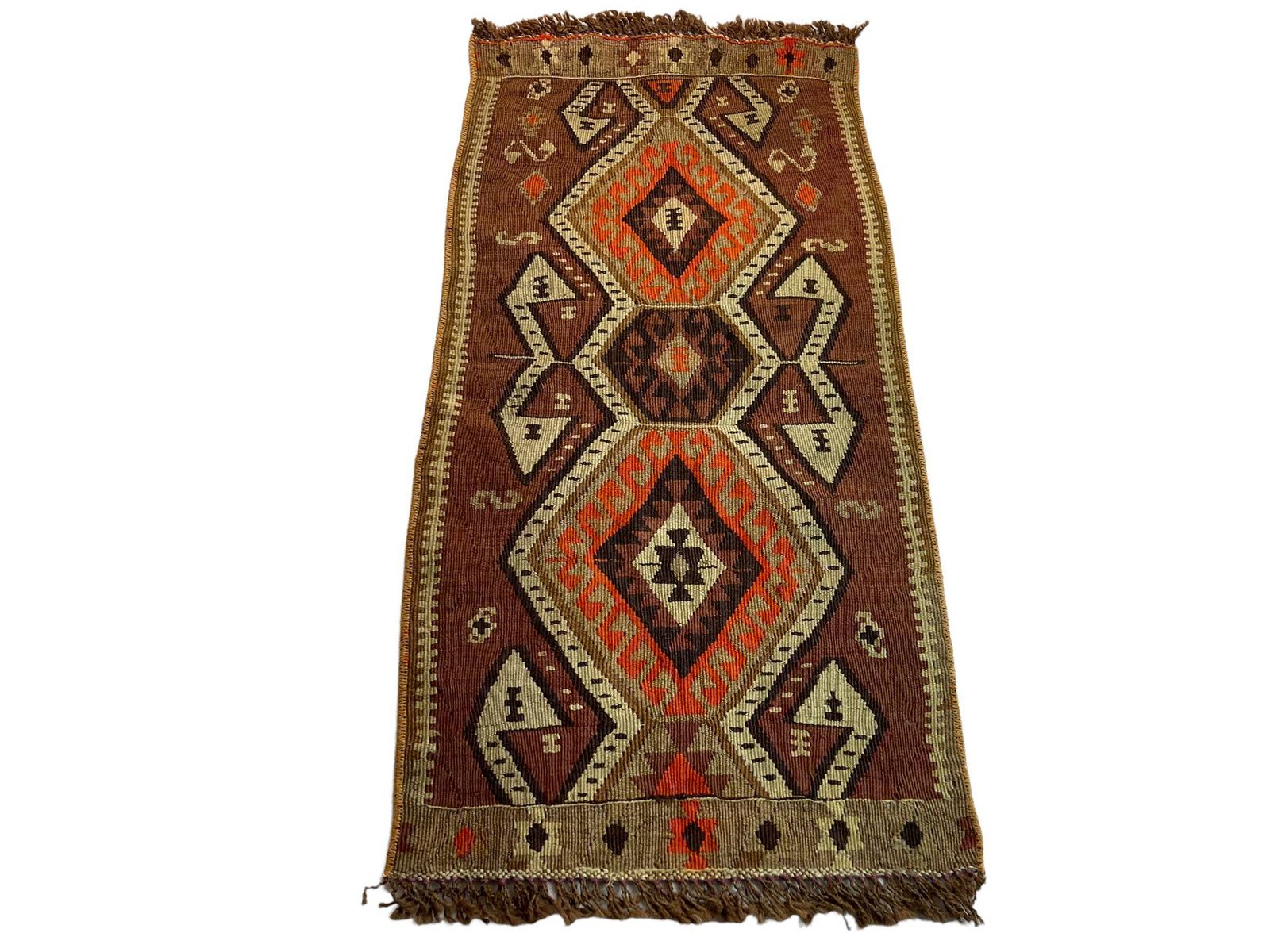 Traditional Turkish Mini Kilim Rug ,Vintage Anatolian Turkish Kelim 95 X 48 Cm photo for sale