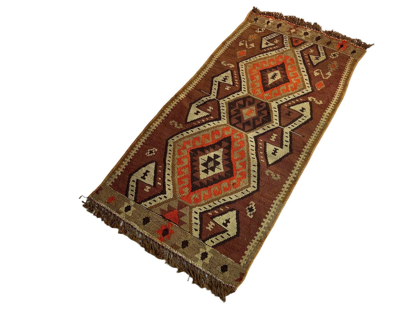 Traditional Turkish Mini Kilim Rug ,Vintage Anatolian Turkish Kelim 95 X 48 Cm photo Textiles