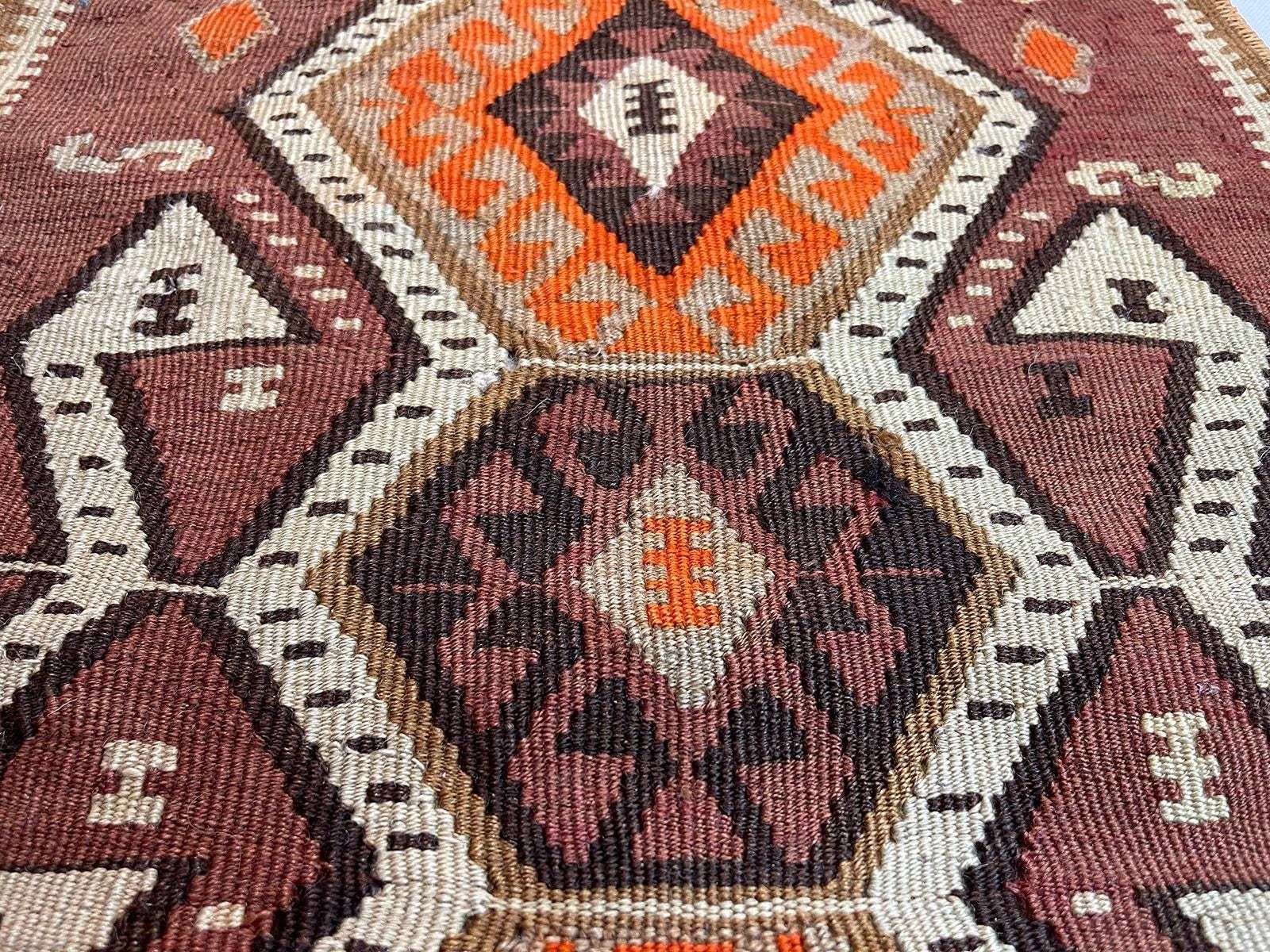 Traditional Turkish Mini Kilim Rug ,Vintage Anatolian Turkish Kelim 95 X 48 Cm photo 187.0