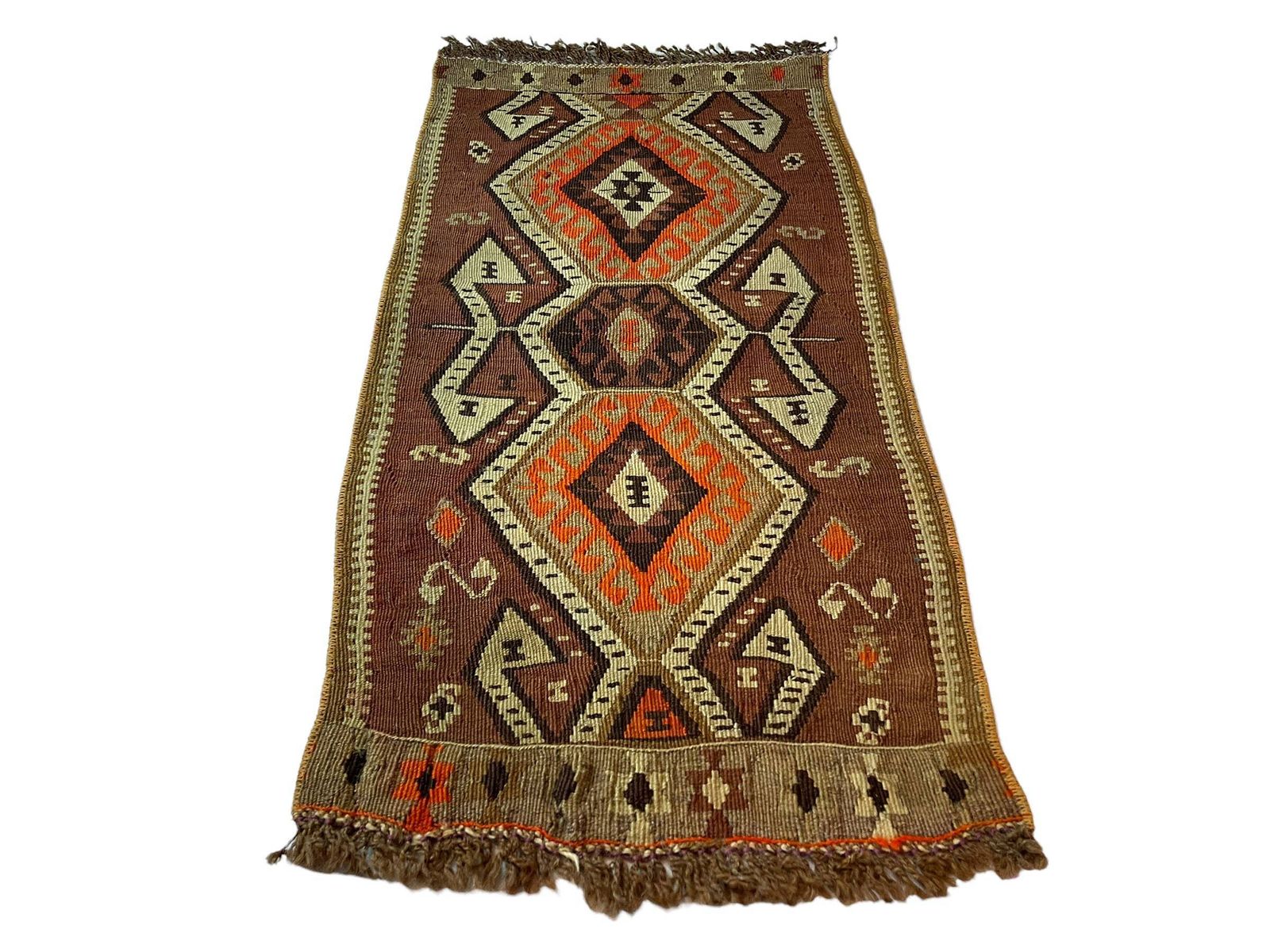 photo for sale Traditional Turkish Mini Kilim Rug ,Vintage Anatolian Turkish Kelim 95 X 48 Cm