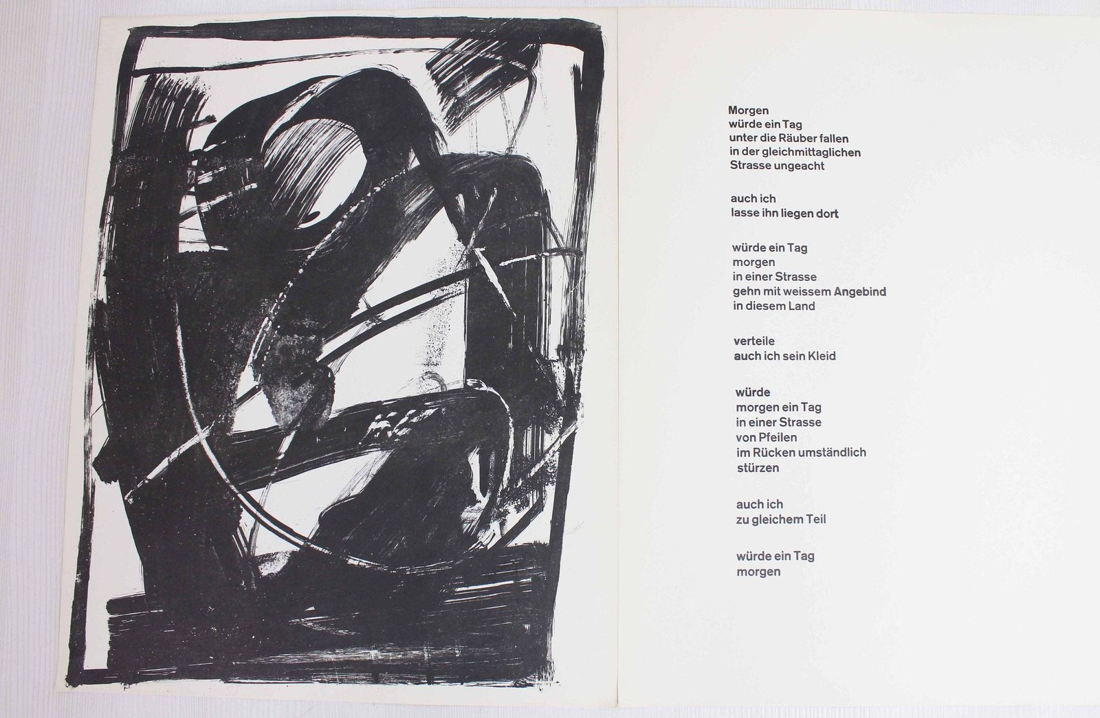 Lithograph By Swiss Artist Bernd Völkle 1963 photo furniture