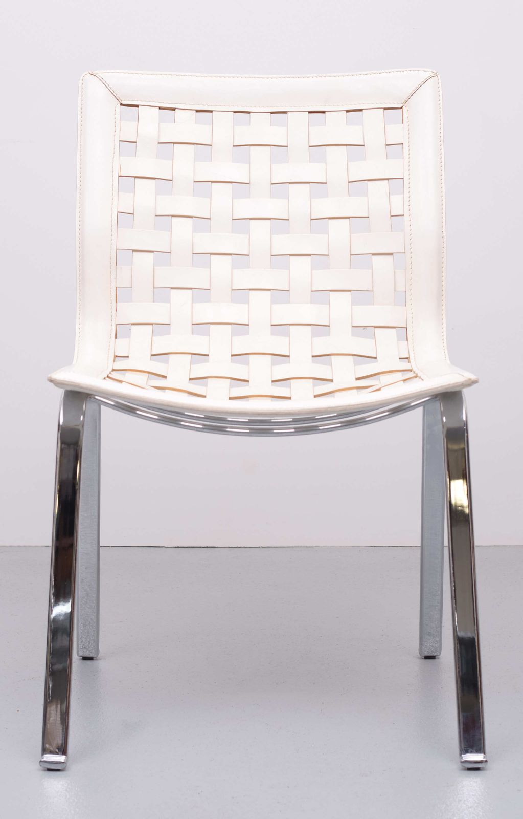 Fasem Leather Net Chair Giancarlo Vegni 1980s photo furniture