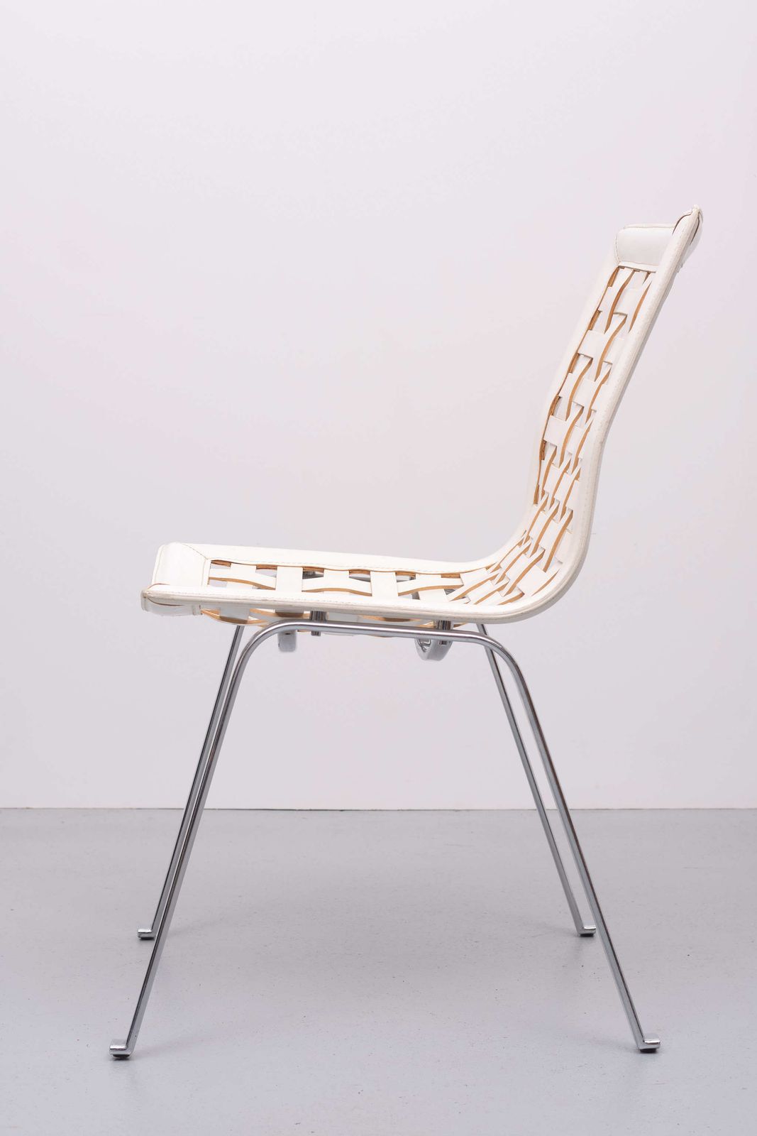 Fasem Leather Net Chair Giancarlo Vegni 1980s photo vintage