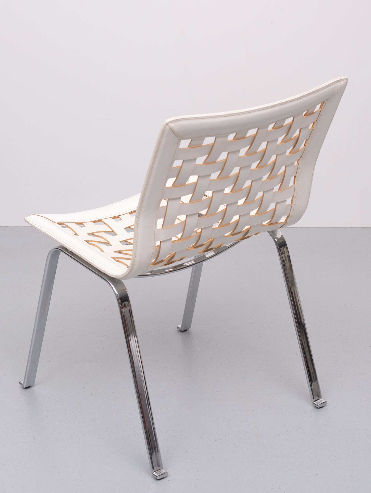 photo for sale Fasem Leather Net Chair Giancarlo Vegni 1980s