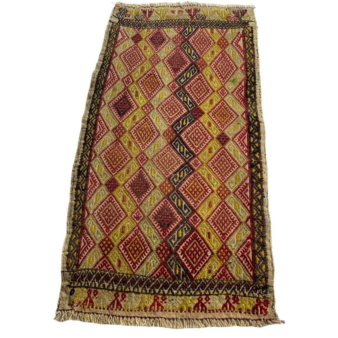 photo for sale Traditioneel Turks Mini Kilimkleed, Vintage Anatolisch Turks Kelim 91 X 48 Cm