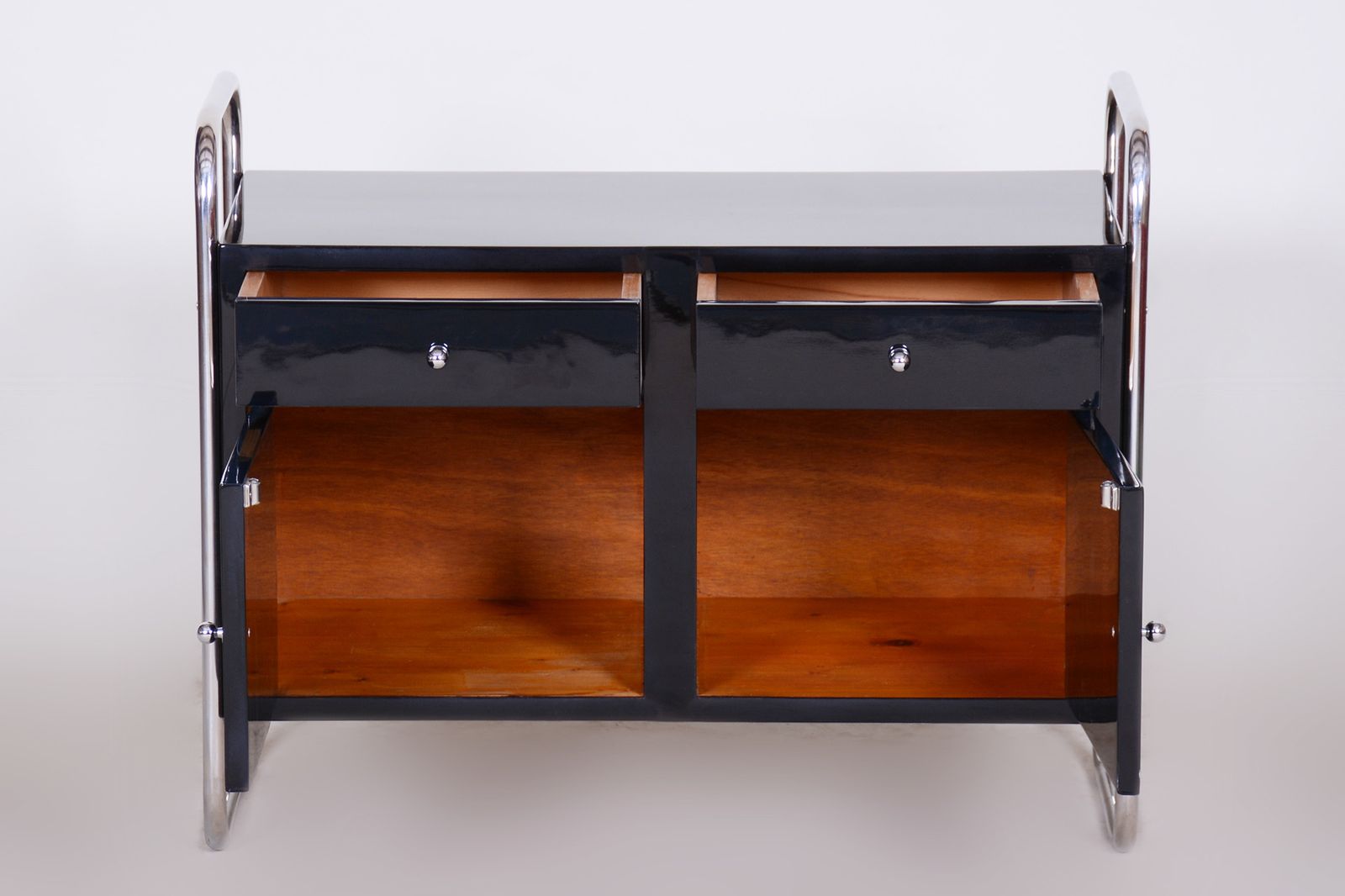 Small Black Slezak Cabinet Made In 1930s Czechia. photo for sale