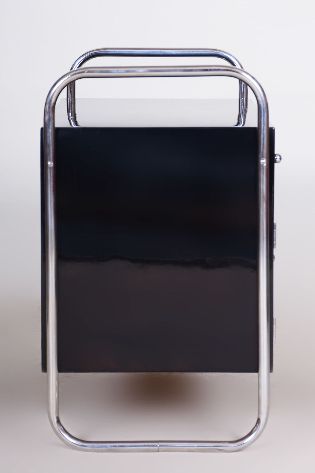 photo furniture Small Black Slezak Cabinet Made In 1930s Czechia.
