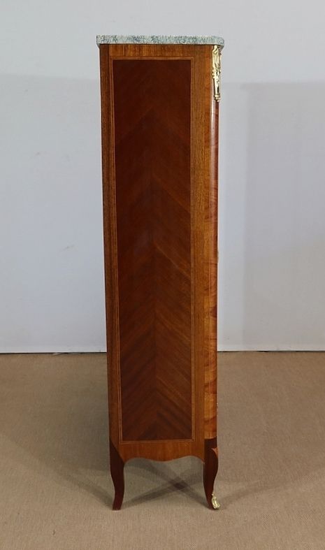 photo vinterior Small Showcase In Precious Wood, Transition Louis XV / Louis XVI Style, Early 20th Century