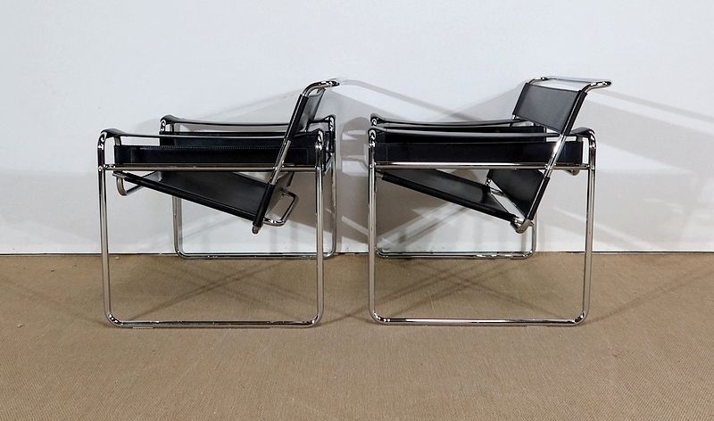 Pair Of Important Wassily B3 Armchairs By M. Breuer, Early 20th Century photo Furniture