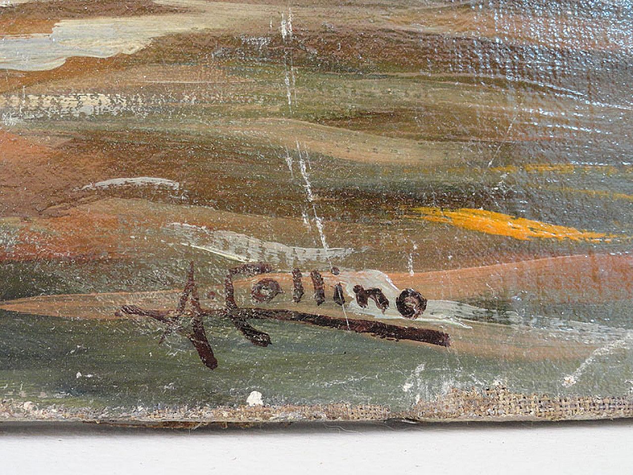 Oil On Canvas Maiden On The Rocks By Collina, 1930s photo for sale