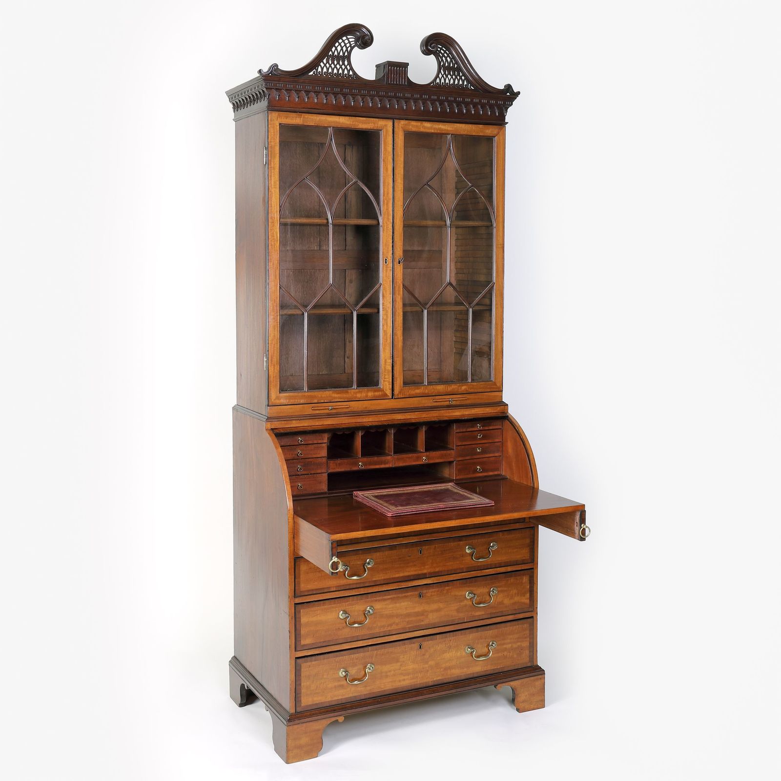Satinwood And Mahogany 18th Century Bureau Bookcase Attributable To Thomas Shearer photo furniture
