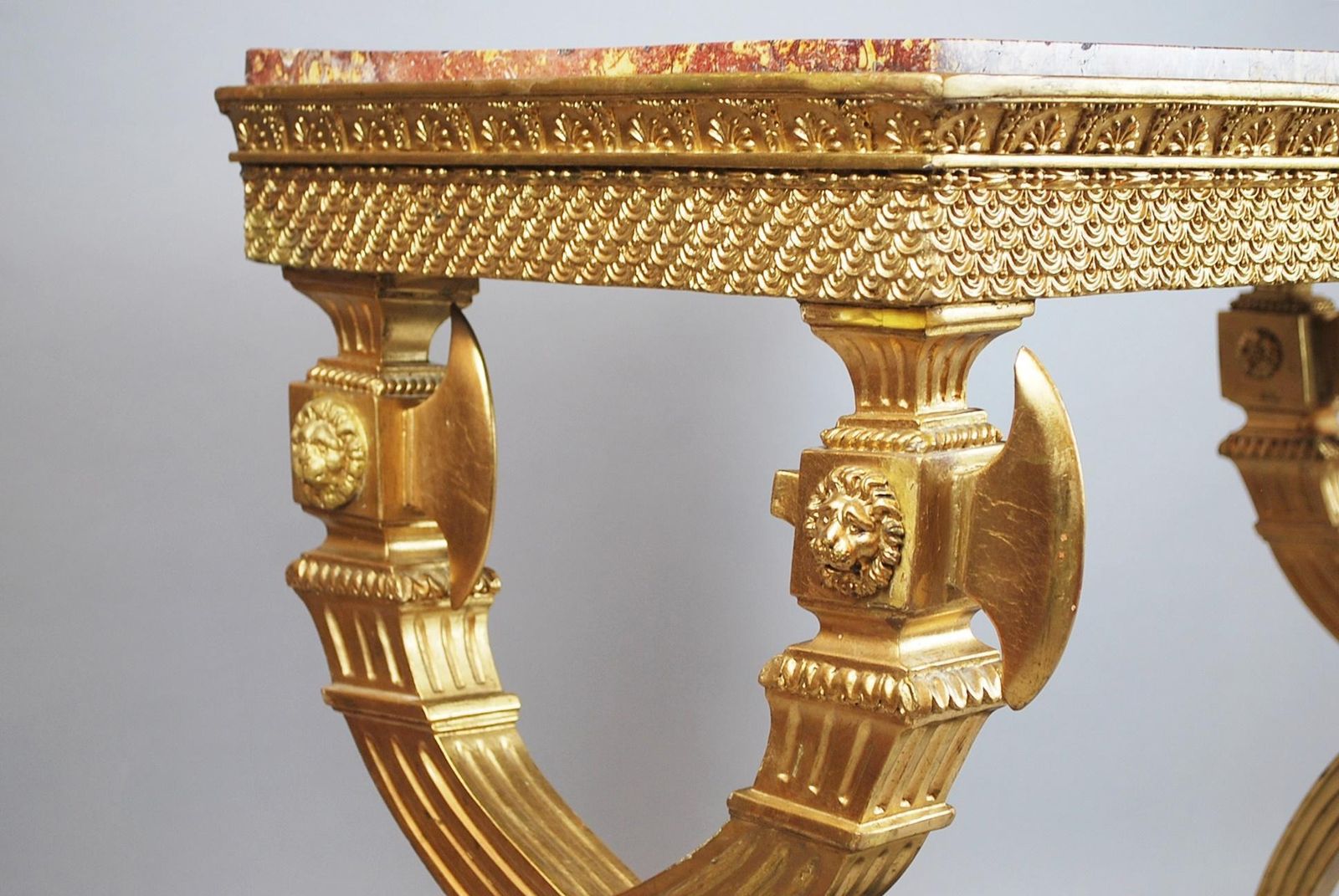 Console In Golden Wood And Marble Top, Sweden , Circa 1800 photo buy