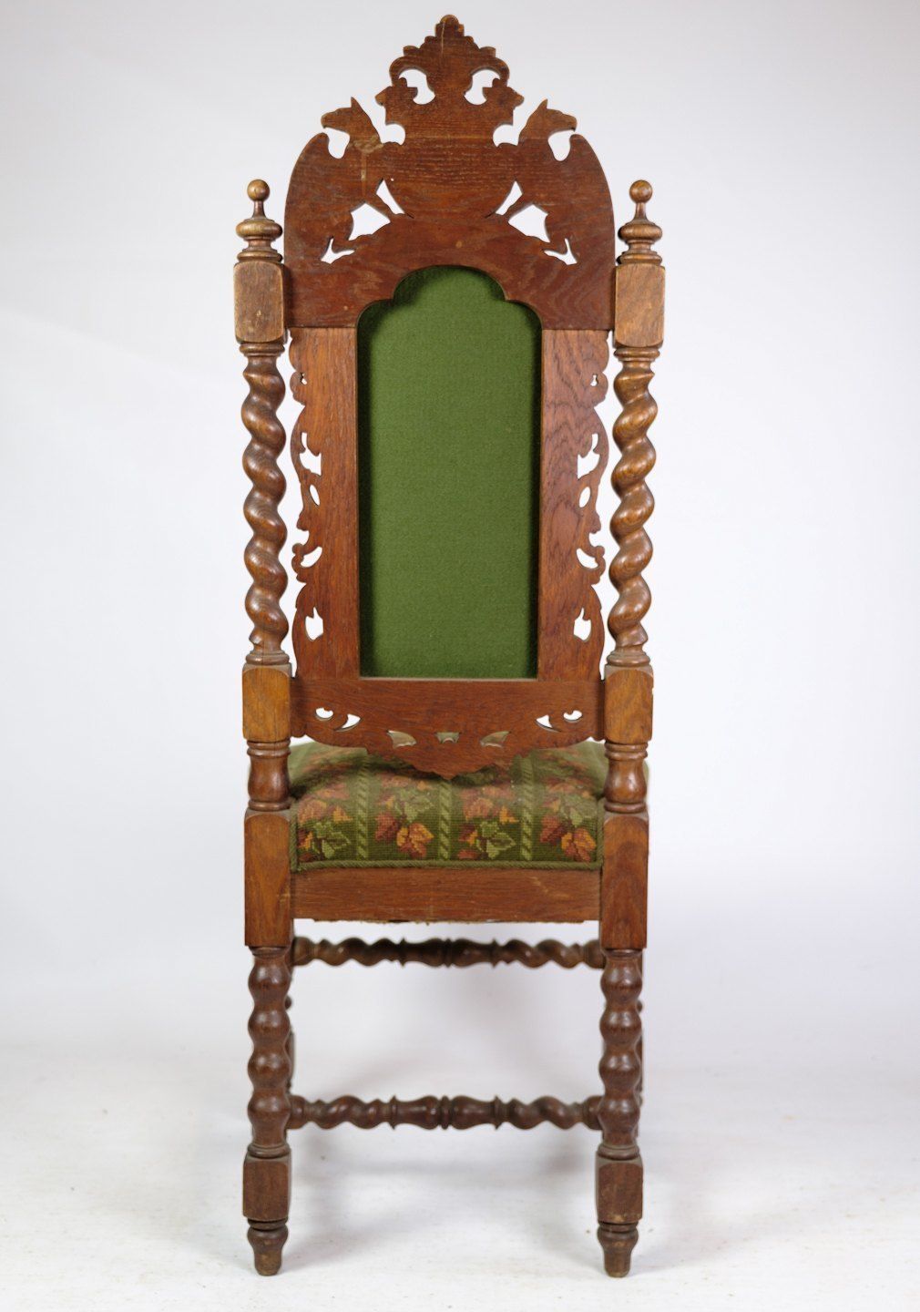 High Backed Chair In Solid Oak With Style Of The Renaissance From 1910. photo for sale