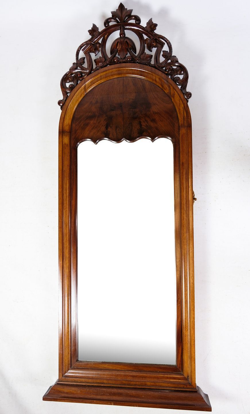 Antique Christian VIII Mirror With Decoration In Mahogany From Around The 1860s.