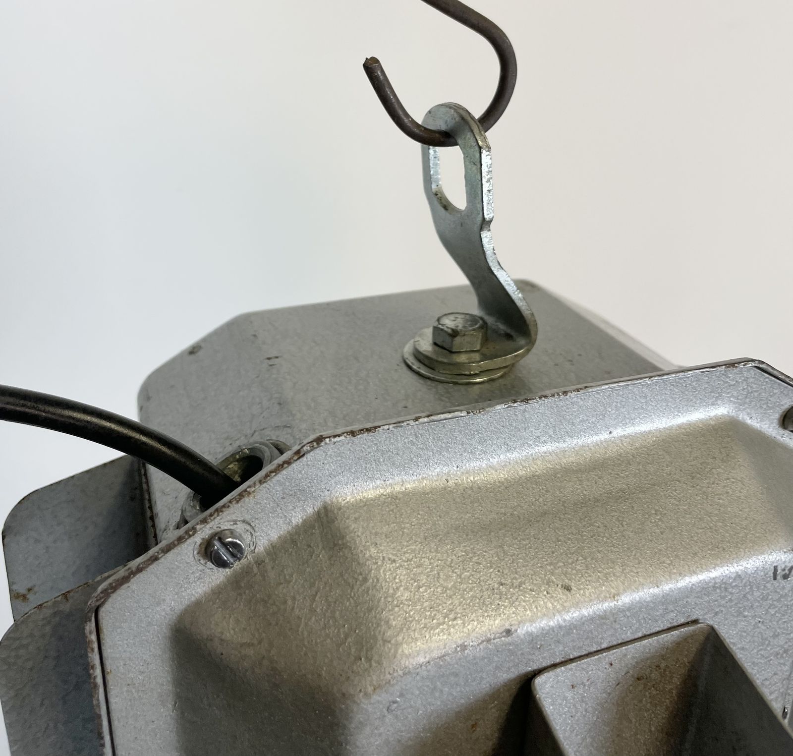 Industrial Polish Factory Ceiling Lamp With Glass Cover From Mesko, 1990s, 8x photo vinterior