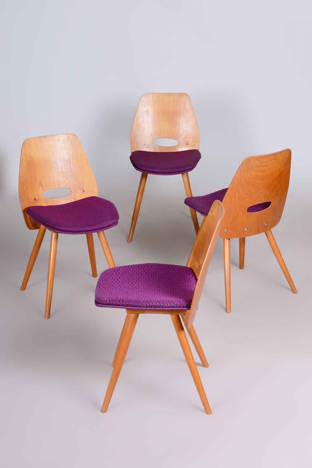 Mid Century Modern Dining Chairs, Designed By František Jirák For Tatra Nábytok photo vintage