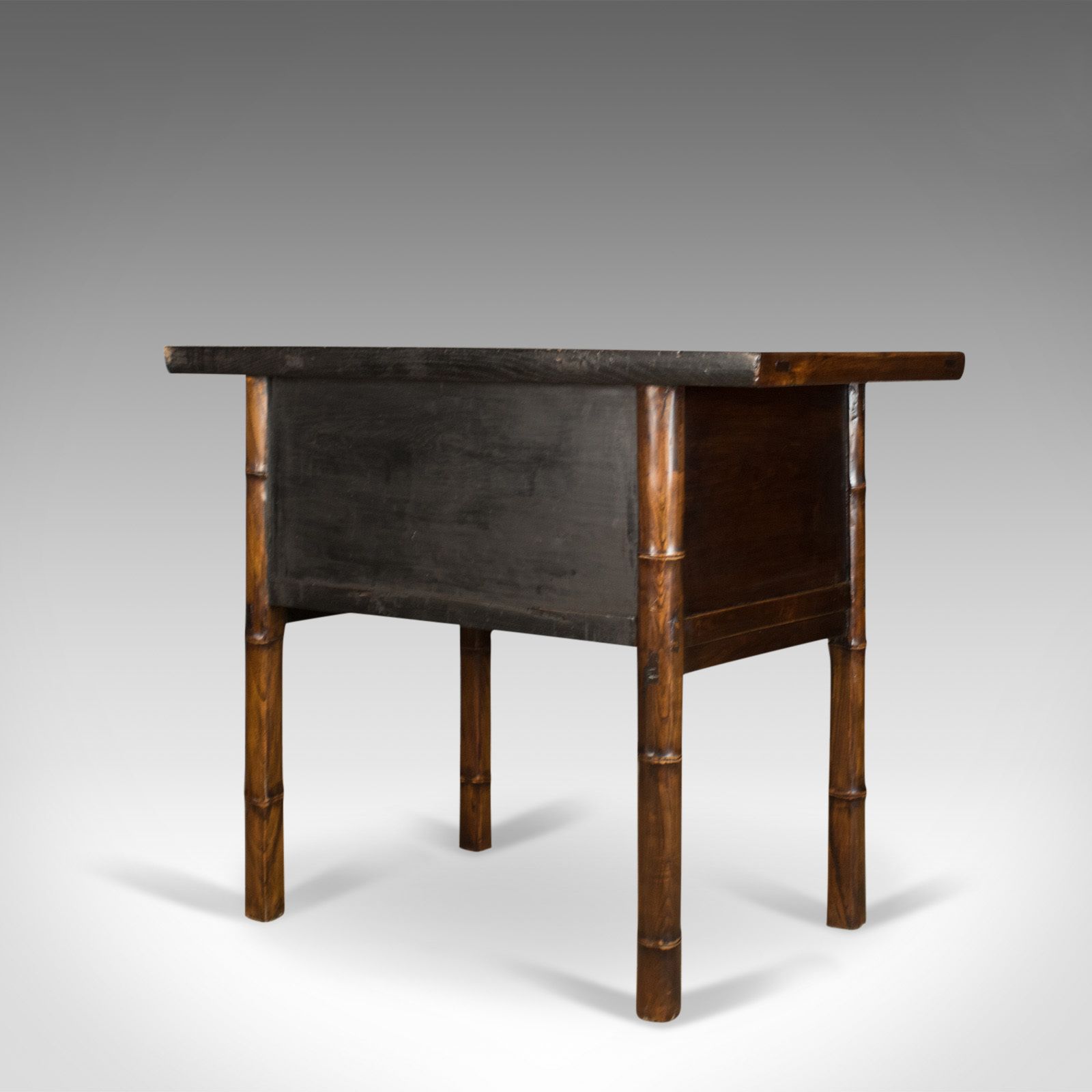 Oriental Side Table, Chinese Elm Cabinet, Late 20th Century photo Furniture