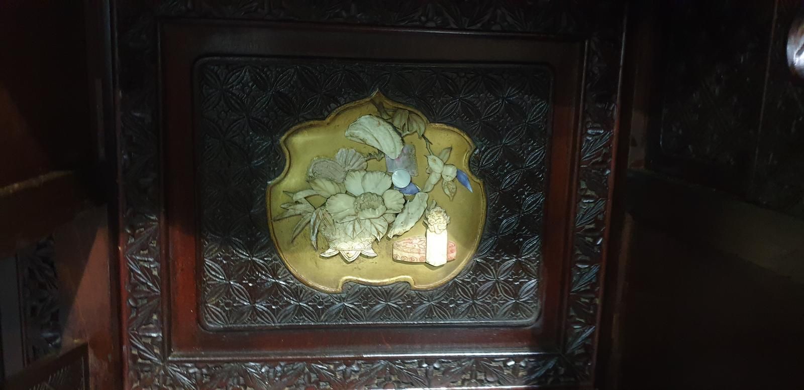 Furniture Large Meji Period Shibayama Cabinet photo