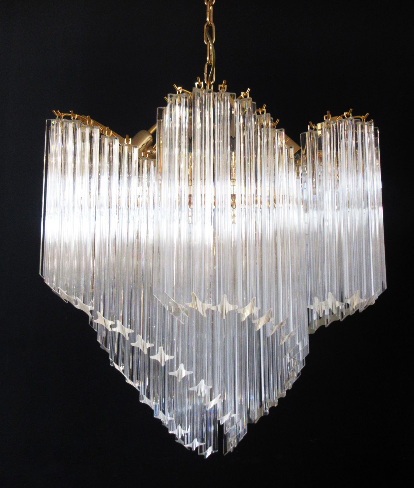 Modern Quadriedri Murano Glass Chandelier   114 Trasparent Prism Quadriedri