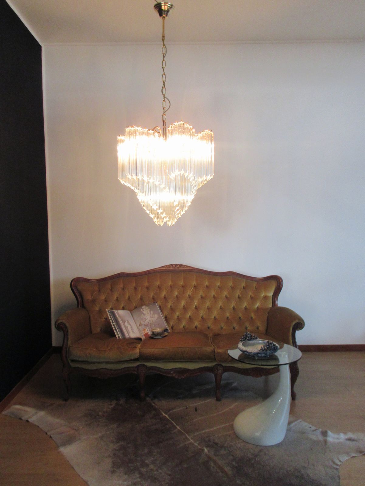 photo buy Modern Quadriedri Murano Glass Chandelier   114 Trasparent Prism Quadriedri