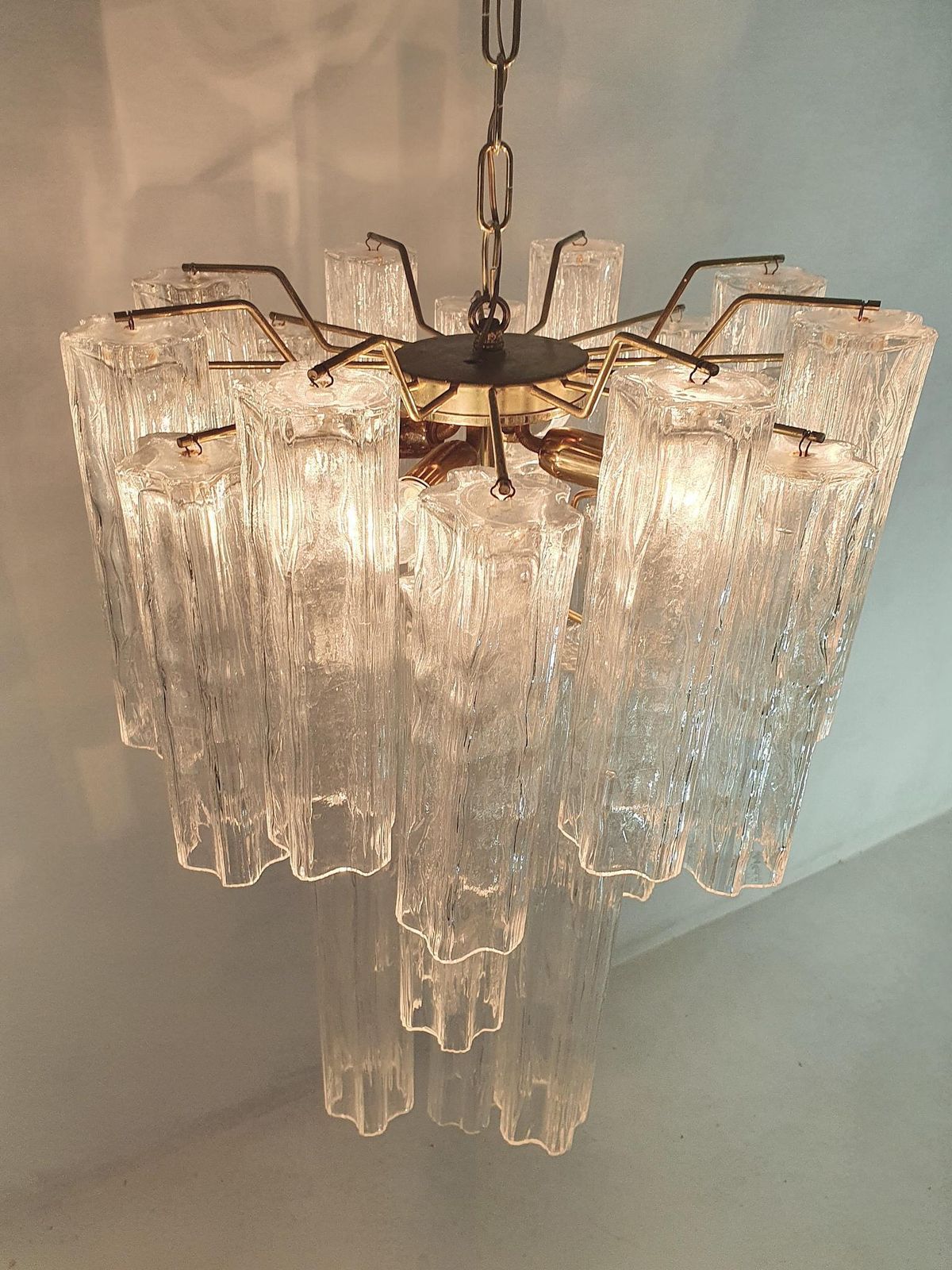 Chandelier "Tronchi" By Toni Zuccheri For Venini, 1960s photo Lighting