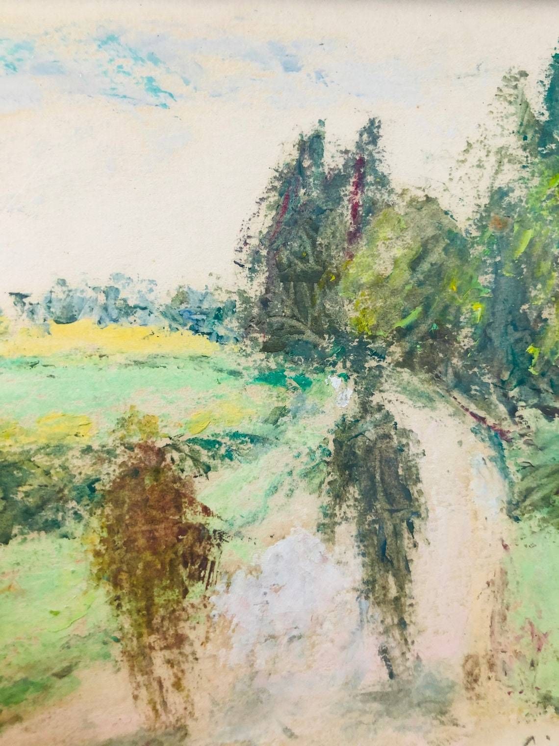 Burr Victor 1908 1993 Original Pastel Sketch Of Balcombe Sussex 1973 In Quality Frame Vibrant Colourful photo for sale