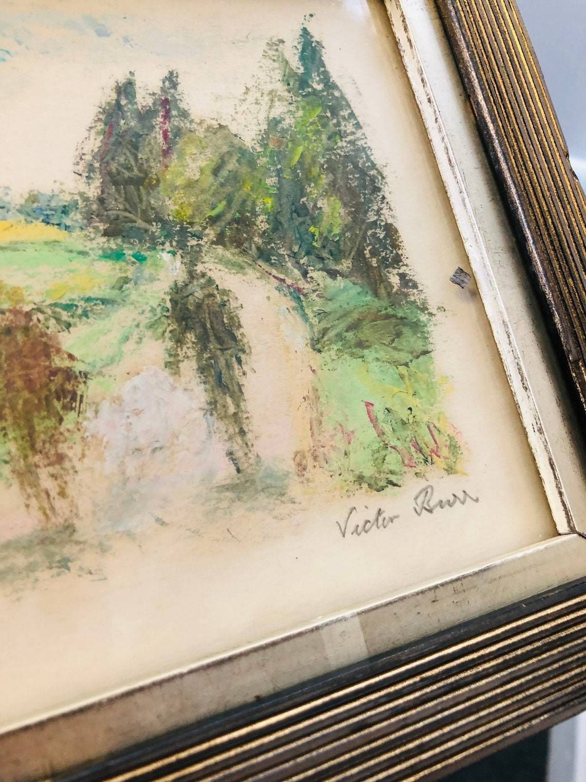 photo furniture Burr Victor 1908 1993 Original Pastel Sketch Of Balcombe Sussex 1973 In Quality Frame Vibrant Colourful
