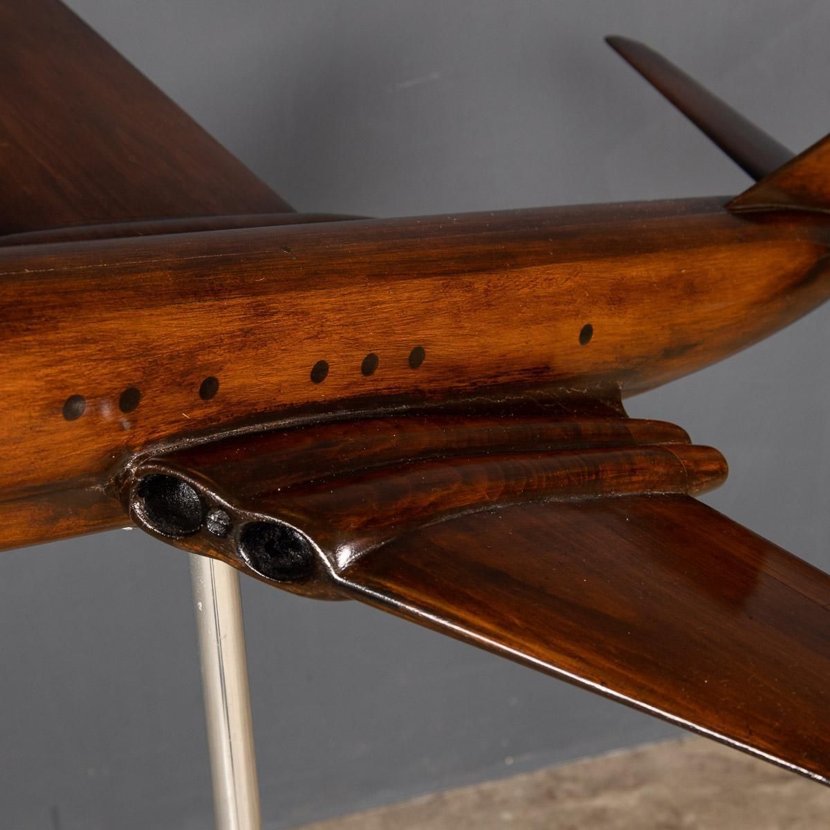 2246.0 20thc Mahogany Model Of A Hawker Siddeley Nimrod Airplane C.1960 photo